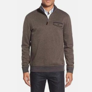 Ted Baker London Mens Size 6 / XXL 'Newbevy' Quarter Zip Sweatshirt Brown